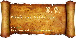 Mohácsi Vitális névjegykártya